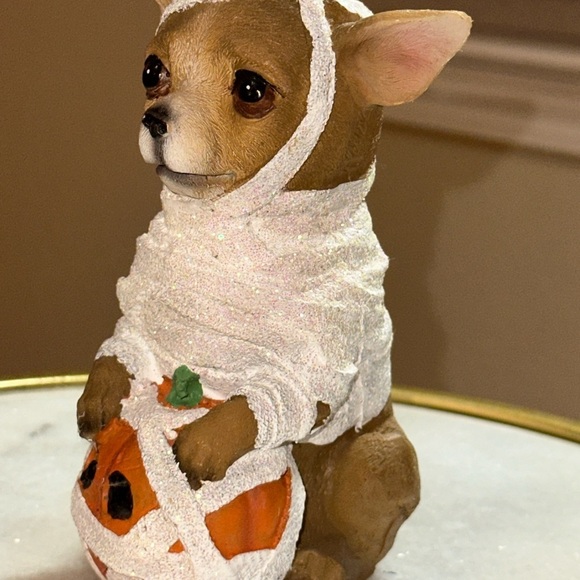 Adorable Halloween Dog Figurine – Resin in Mummy Costume – Fall Décor - Picture 8 of 15